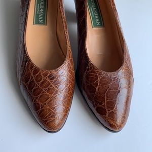 Vintage deadstock Cole Haan Croc Heels Italy 8.5B